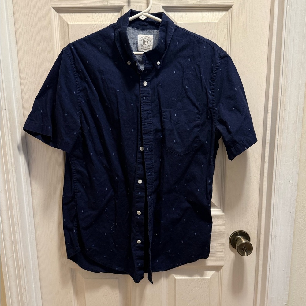 Men's Navy Blue Button-Down Shirt